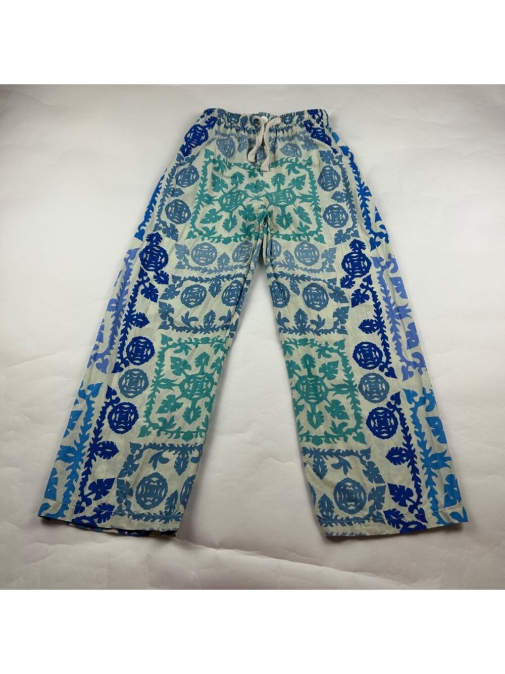 Zara Blue Ombre Batik Print Cotton Sleep Pant S